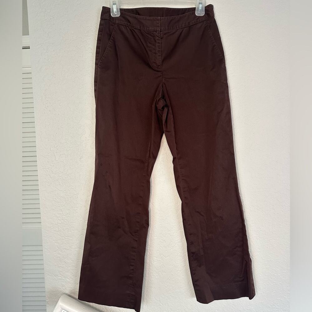 St. John Chocolate Brown Chino Pants Straight Leg Fall Preppy Neiman Marcus